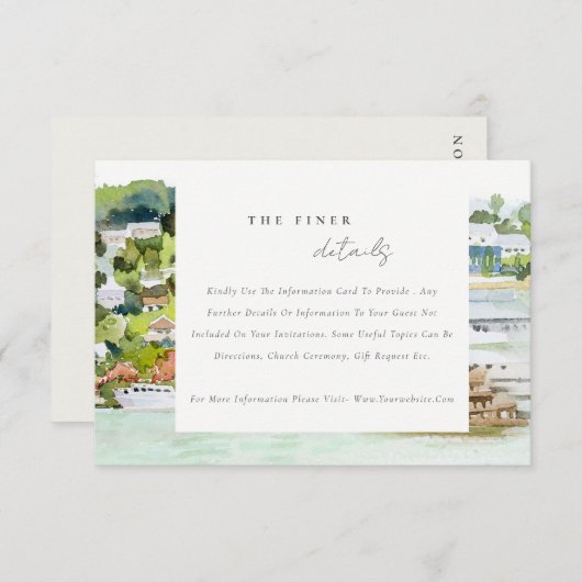 Landschaft der Kreuzfahrtschiffe Hochzeiten Detail Begleitkarte (Vorne/Hinten)