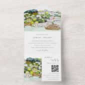 Landschaft der Kreuzfahrtschiffe - QR-Code All In One Einladung (Innen Boden)