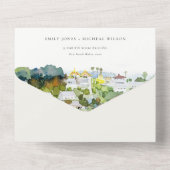 Landschaft der Kreuzfahrtschiffe - QR-Code All In One Einladung (Rückseite)