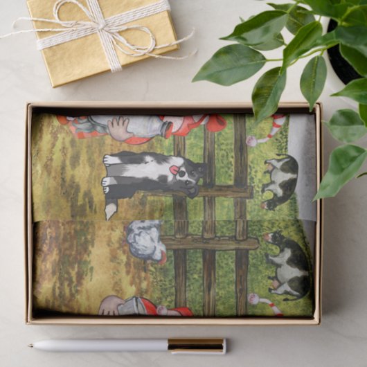 Landschaft der Landkuh Milchgnomen Seidenpapier (Geschenk)