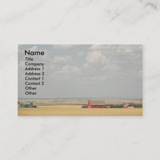 Landschaft der landwirtschaftlichen Weizenfelder Visitenkarte (Vorderseite)