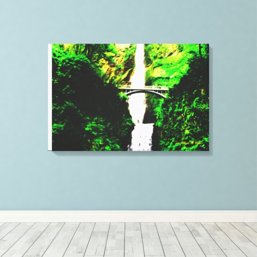 Landschaft der Multnomah Falls Leinwanddruck (Insitu (Holzboden))