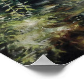 Landschaft der Natur in einem Wald mit Fluss Poster (Ecke)
