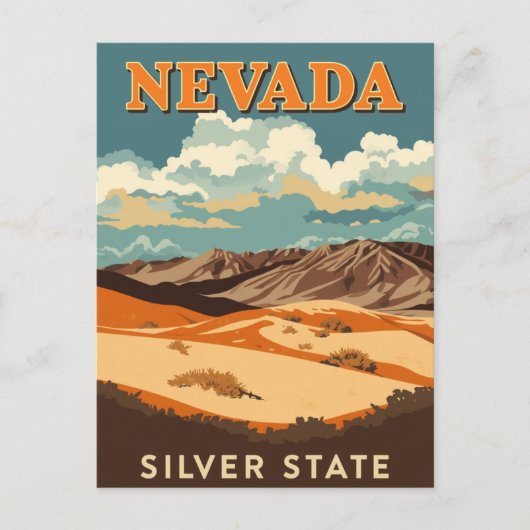 Landschaft der Nevada-Wüste Postkarte (Vorderseite)