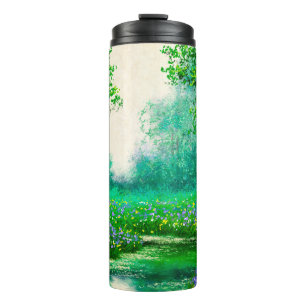 Landschaft der Ölgemälde, Frühling, Baum in den Thermosbecher