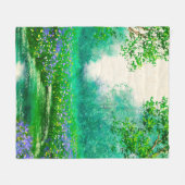 Landschaft der Ölgemälde, Frühling, Baum in den Wä Fleecedecke (Vorderseite (Horizontal))
