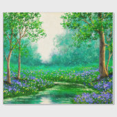 Landschaft der Ölgemälde, Frühling, Baum in den Wä Geschenkpapier (Flach)