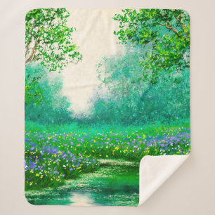 Landschaft der Ölgemälde, Frühling, Baum in den Wä Sherpadecke