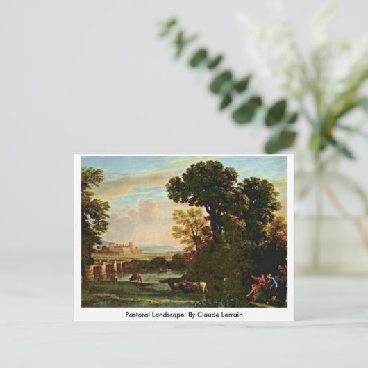 Landschaft der Pastorale. von Claude Lorrain Postkarte (Stehend Vorderseite)