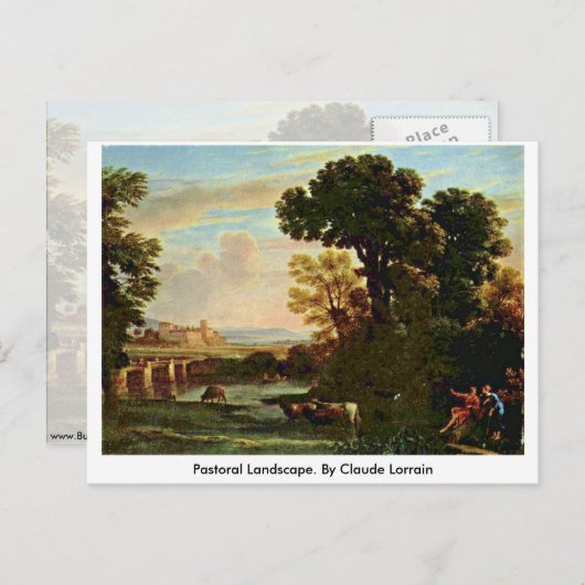 Landschaft der Pastorale. von Claude Lorrain Postkarte (Vorne/Hinten)