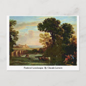 Landschaft der Pastorale. von Claude Lorrain Postkarte (Vorderseite)