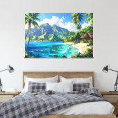 Landschaft der Pazifikinseln Leinwanddruck (Insitu (Schlafzimmer))