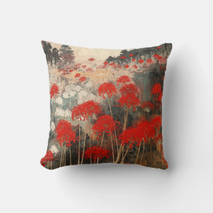 Landschaft der Roten Spinne Lilienkissen Kissen