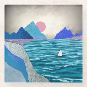 Landschaft der Sailboat Cove Glasuntersetzer