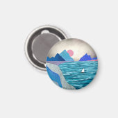 Landschaft der Sailboat Cove Magnet (Vorderseite/Rückseite)