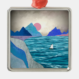 Landschaft der Sailboat Cove Ornament Aus Metall