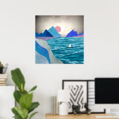 Landschaft der Sailboat Cove Poster (Heimbüro)