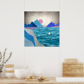 Landschaft der Sailboat Cove Poster (Küche)