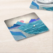 Landschaft der Sailboat Cove Rechteckiger Pappuntersetzer (angewinkelt)