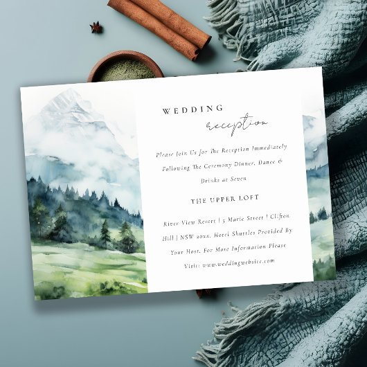 Landschaft der sanften Schneeberge Hochzeitsempfan Begleitkarte