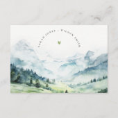 Landschaft der sanften Schneeberge Hochzeitsempfan Begleitkarte (Rückseite)