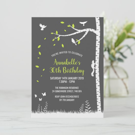 Landschaft der Silhouette Einladung (Stehend Vorderseite)