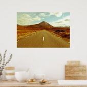 Landschaft der Straße in die Errigalgebirge Poster (Küche)
