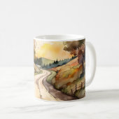 Landschaft der Sunset Country Road Kaffeetasse (VorderseiteRechts)
