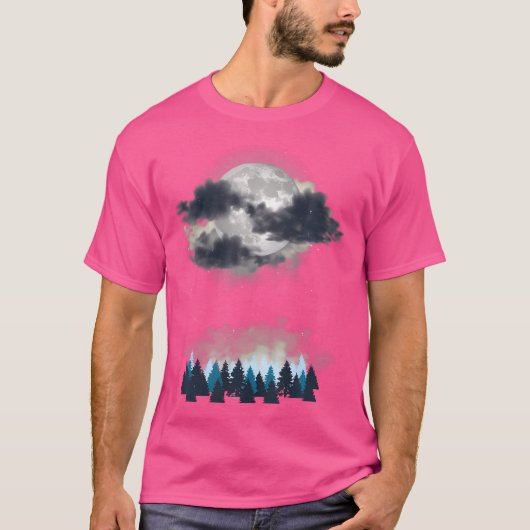 Landschaft der Vollmond-Nacht T-Shirt (Vorderseite)