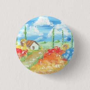 Landschaft der Weite der Toskana Button