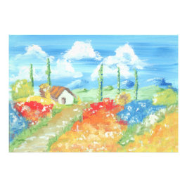 Landschaft der Weite der Toskana Fotodruck