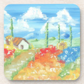 Landschaft der Weite der Toskana Getränkeuntersetzer (Vorderseite)