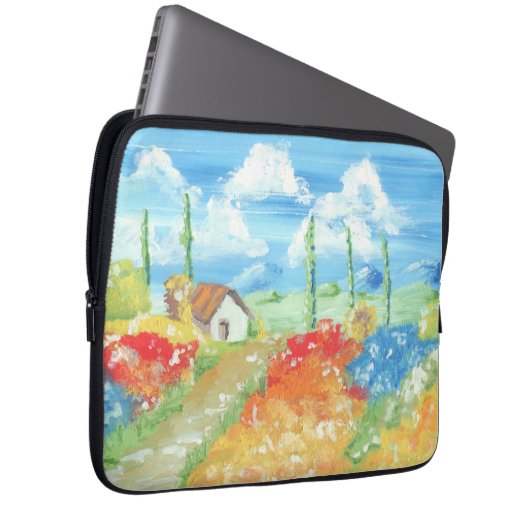 Landschaft der Weite der Toskana Laptopschutzhülle (Vorne Rechts)