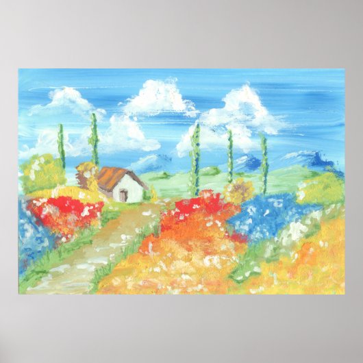 Landschaft der Weite der Toskana Poster (Vorne)