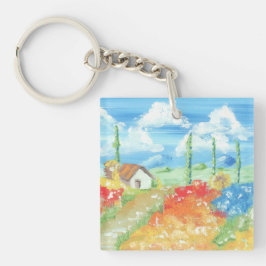 Landschaft der Weite der Toskana Schlüsselanhänger