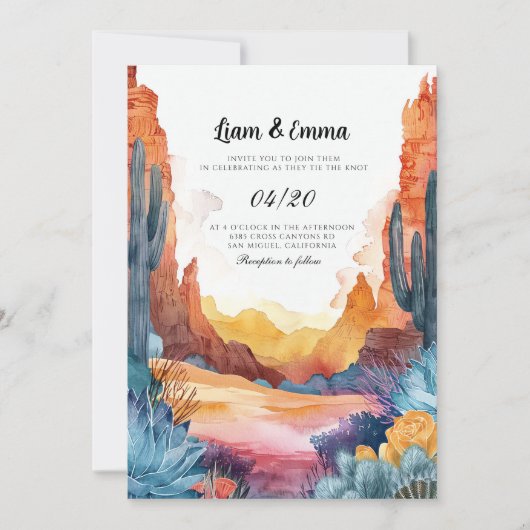 Landschaft der Wüste Arizona Einladung (Vorderseite)