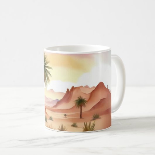 Landschaft der Wüste mit Datumsfeldern Kaffeetasse (VorderseiteRechts)