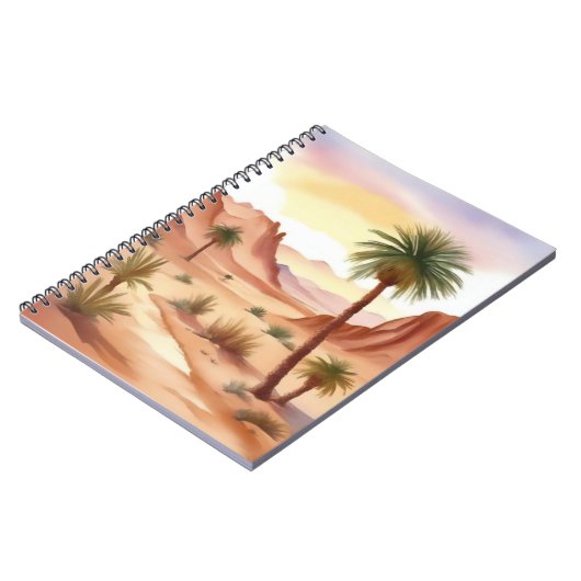 Landschaft der Wüste mit Datumsfeldern Notizblock (Linke Seite)