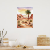 Landschaft der Wüste mit Datumsfeldern Poster (Küche)