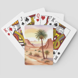 Landschaft der Wüste mit Datumsfeldern Spielkarten