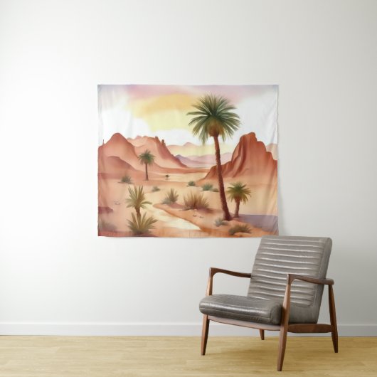 Landschaft der Wüste mit Datumsfeldern Wandteppich (Beispiel (Horizontal))