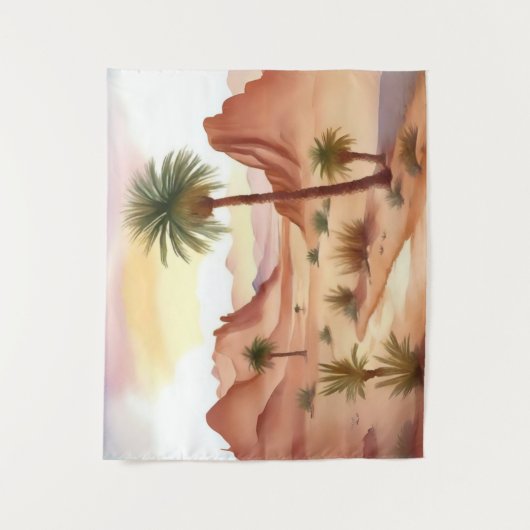 Landschaft der Wüste mit Datumsfeldern Wandteppich (Vorderseite)