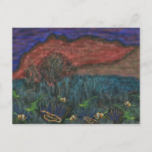 Landschaft der Wüstentiere Postkarte