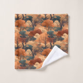Landschaft des bebauten Herbstwaldes - Rustikales  Badhandtuch Set (Waschlappen)