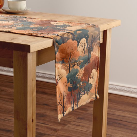 Landschaft des bebauten Herbstwaldes - Rustikales Kurzer Tischläufer (Beispiel)