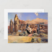 Landschaft des ersten Mondquartiers von Paul Nash Postkarte (Vorne/Hinten)