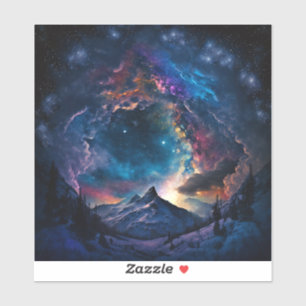 Landschaft des kosmischen Gebirges Aufkleber