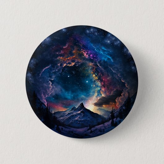 Landschaft des kosmischen Gebirges Button (Vorderseite)