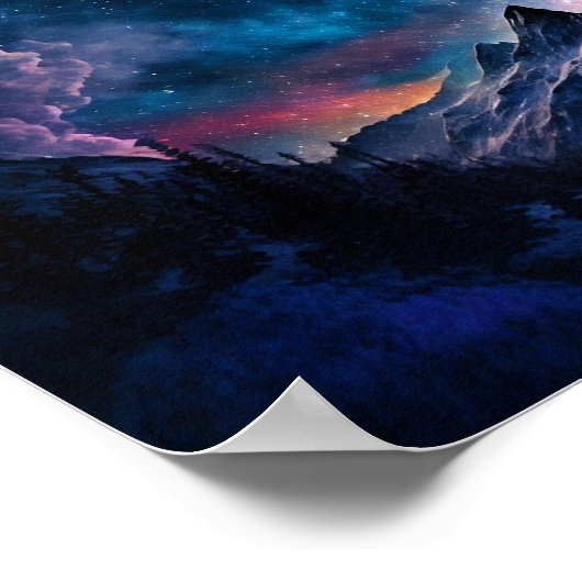 Landschaft des kosmischen Gebirges Poster (Ecke)