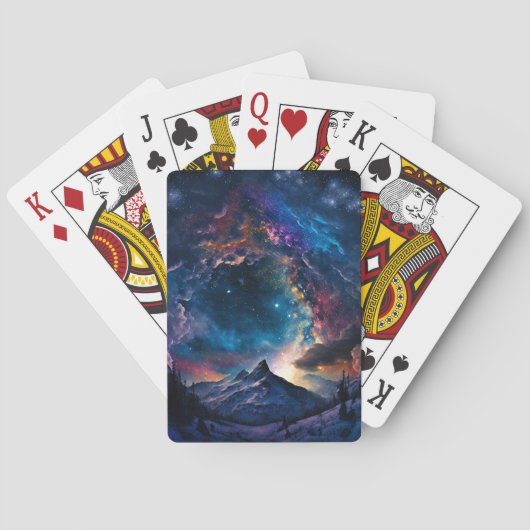 Landschaft des kosmischen Gebirges Spielkarten (Rückseite)